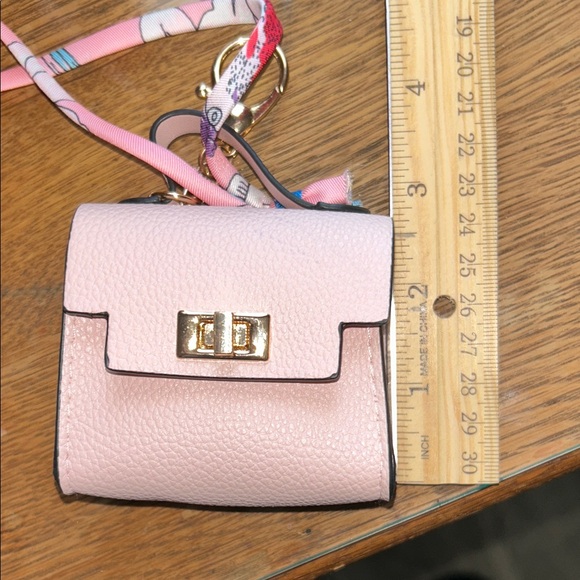 Pink Leather Mini Bag/ Bag Charm/ Keychain, NWOT - Picture 9 of 10